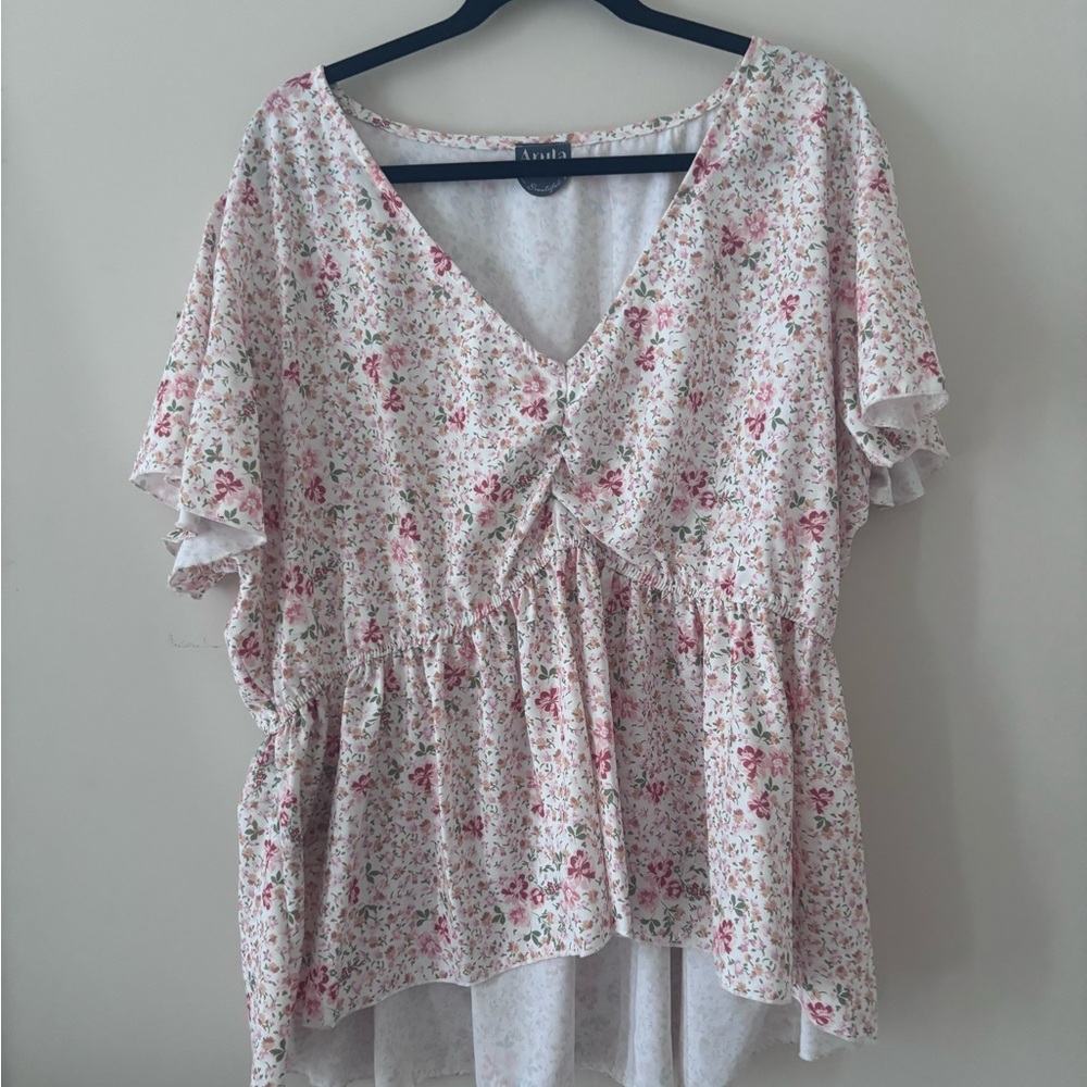ARULA B Floral Women's Top - Pink and White